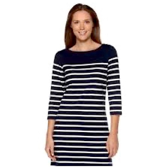 H&M MAMA | Maternity Sweater Dress | Striped Navy & White Midi | Size XS - Picture 1 of 7